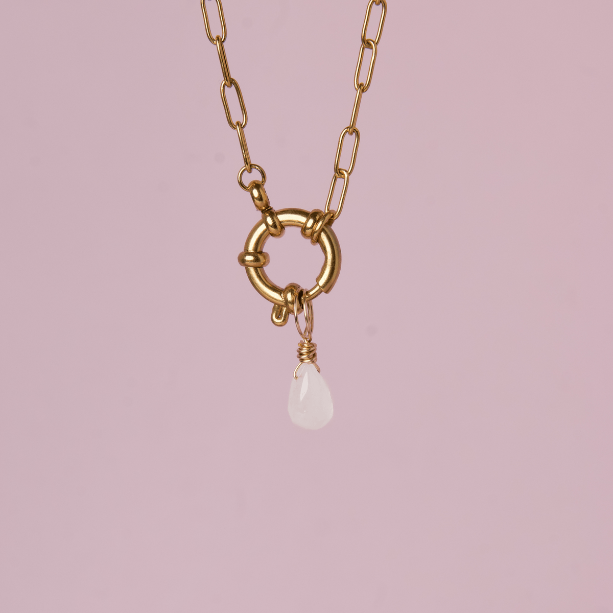 Manifest Your Era Bundle: Moonstone + Paperclip Necklace (Manifesting)