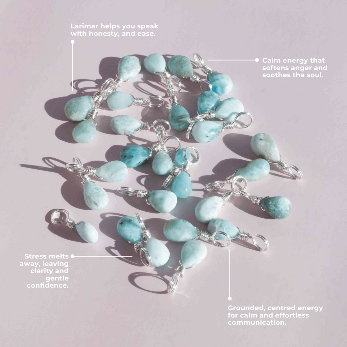 Larimar to Relax & Unwind - Crystal Charm