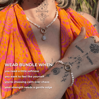 Pearl Necklace, Bracelet & Crystal Droplet Set - The Kindness Collection