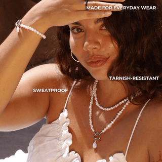 Pearl Necklace, Bracelet & Crystal Droplet Set - The Kindness Collection