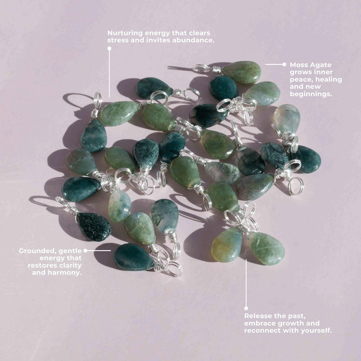 Gentle Healing Bundle: Moss Agate + Mixed Tourmaline Necklace (Healing)