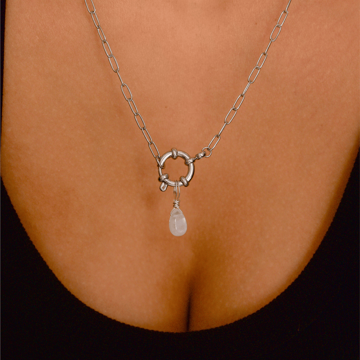 Manifest Your Era Bundle: Moonstone + Paperclip Necklace (Manifesting)