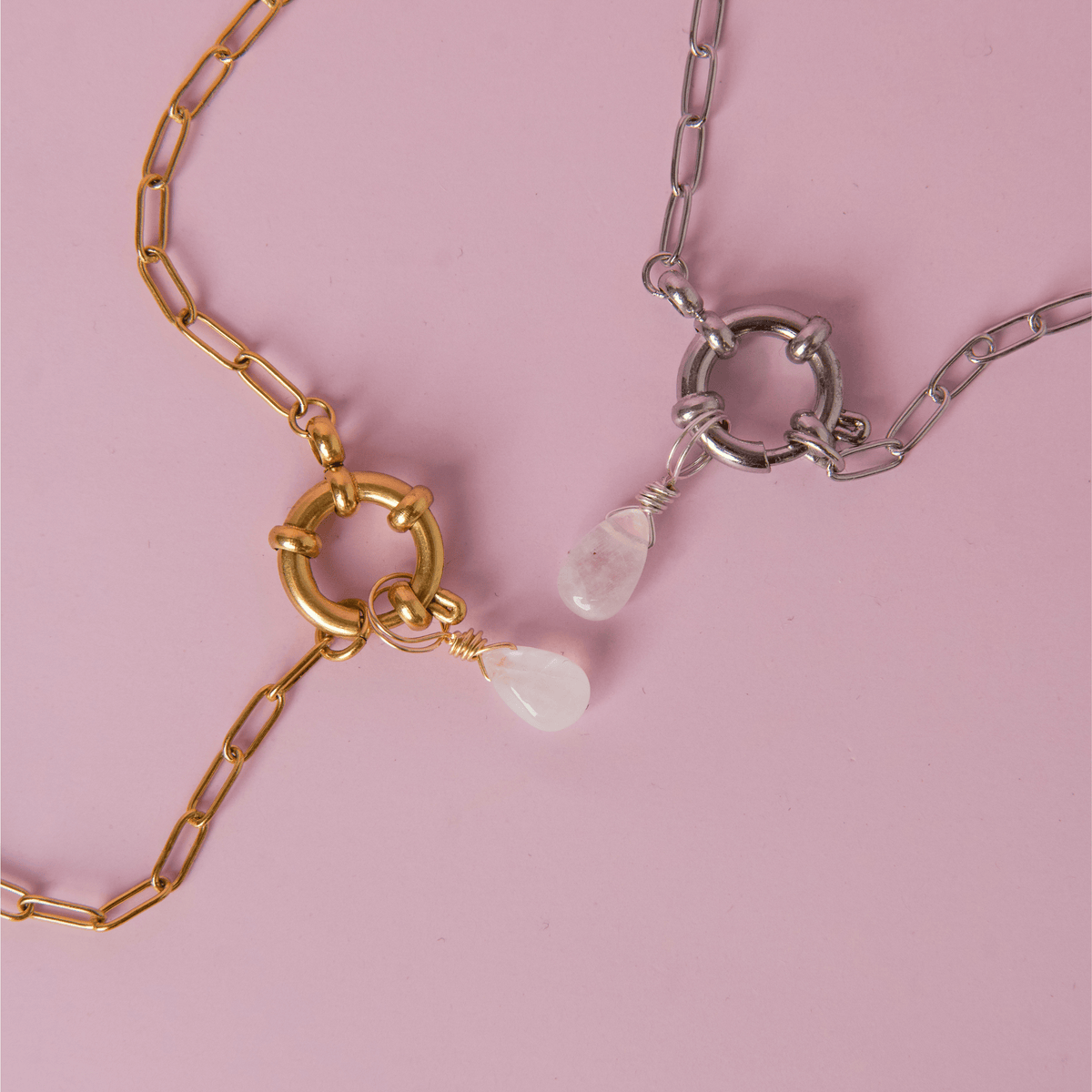 Manifest Your Era Bundle: Moonstone + Paperclip Necklace (Manifesting)
