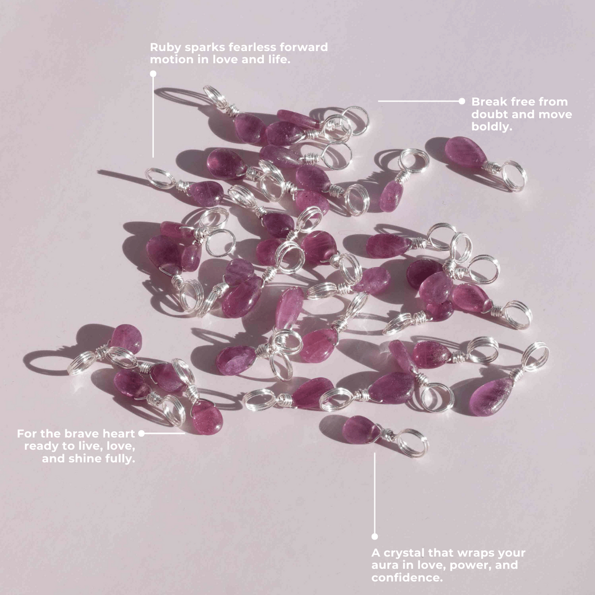 Ruby for Desire & Magnetic Energy - Crystal Charm