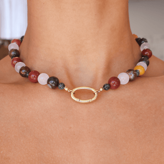 Grounded | Crystal Beaded Charm Necklace
