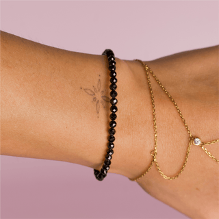 Black Spinel for Protection with Boundaries - Crystal Beaded Bracelet
