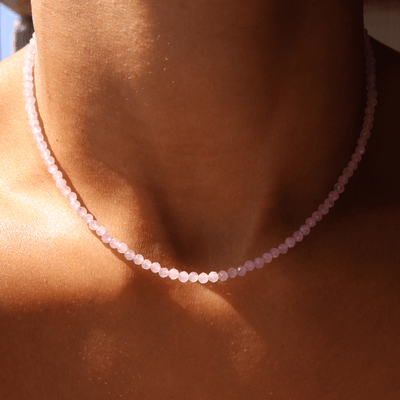 Rose Quartz Crystal Beaded Necklace