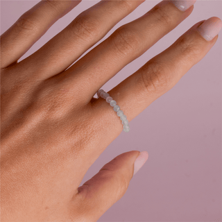 Aquamarine for Clarity | Crystal Beaded Ring