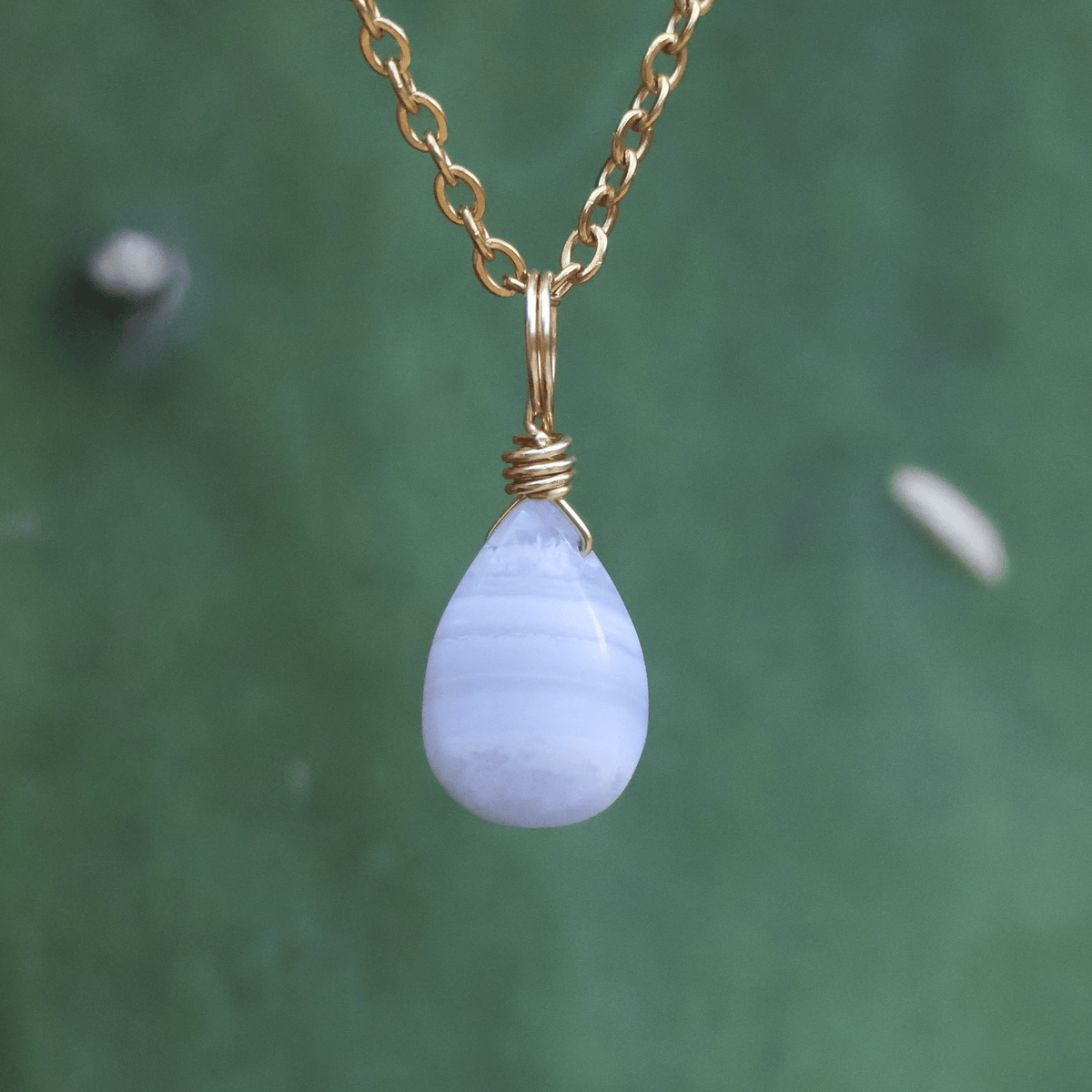 Blue Lace Agate for Emotional Balance - Crystal Charm