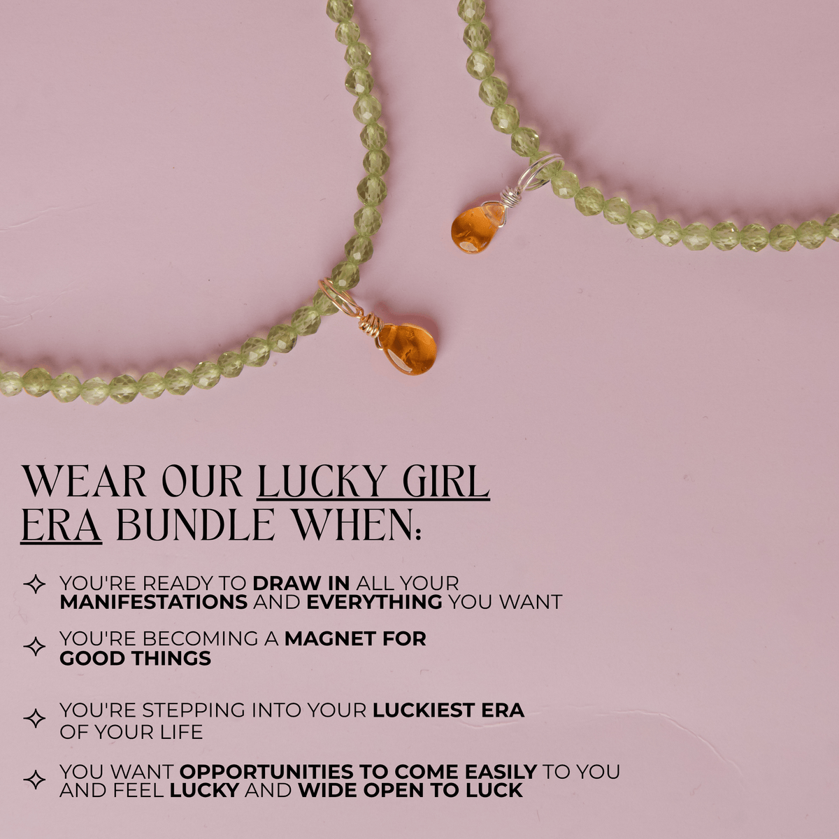 Lucky Girl Era Bundle: Citrine + Peridot Necklace (Abundance)