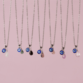 Protection Bundle: Evil Eye Charm + Crystal Charm + Necklace