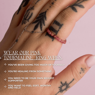 Pink Tourmaline for Self Love | Crystal Beaded Ring