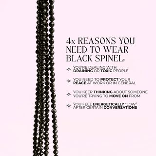 Black Spinel for Protection with Boundaries - Crystal Beaded Anklet