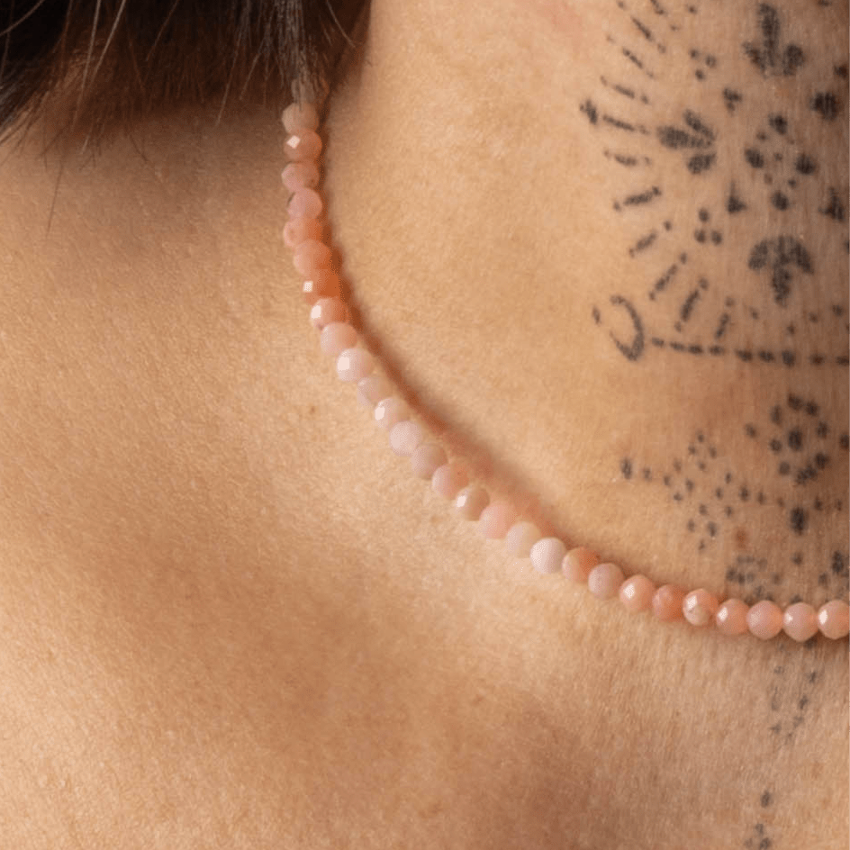 Pink Opal for Compassion - Crystal Beaded Necklace