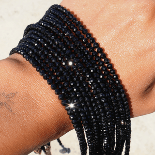 Black Spinel for Protection with Boundaries - Crystal Beaded Anklet