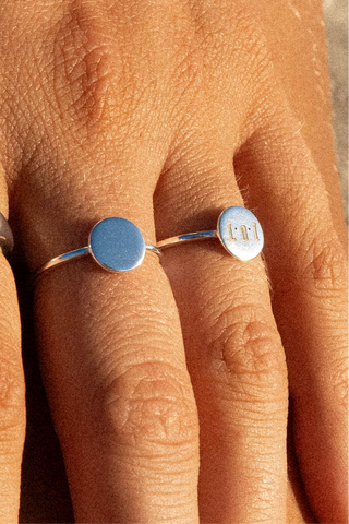 Amity Round Ring - Engravable, Sterling Silver