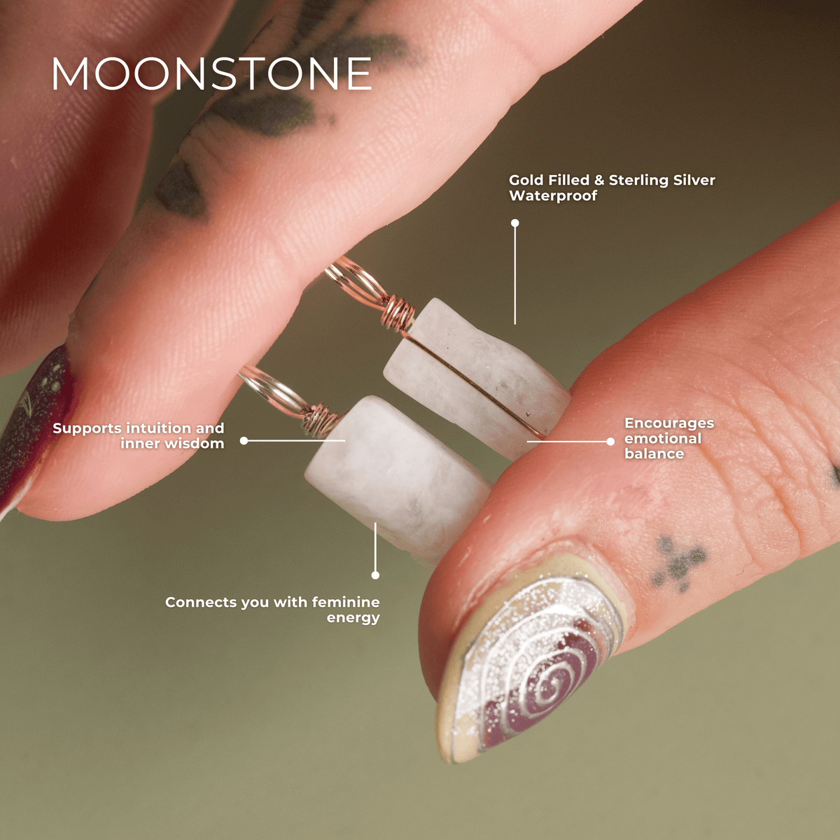 Moonstone for Trusting Your Intuition - Crystal Charm