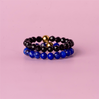 Unbothered Energy Bundle | Lapis Lazuli Ring + Black Spinel Ring