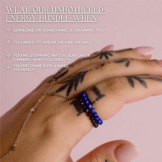 Unbothered Energy Bundle | Lapis Lazuli Ring + Black Spinel Ring
