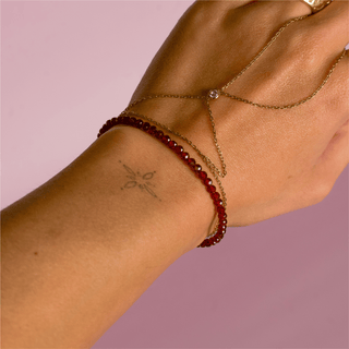 Garnet Crystal Beaded Bracelet