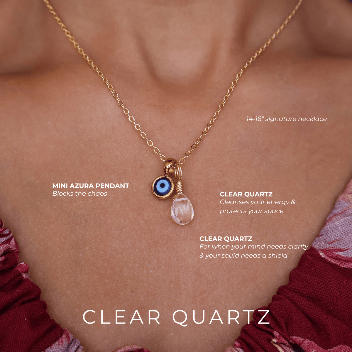 Protection Bundle: Evil Eye Charm + Crystal Charm + Necklace
