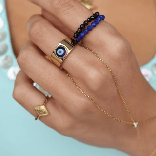 Unbothered Energy Bundle | Lapis Lazuli Ring + Black Spinel Ring