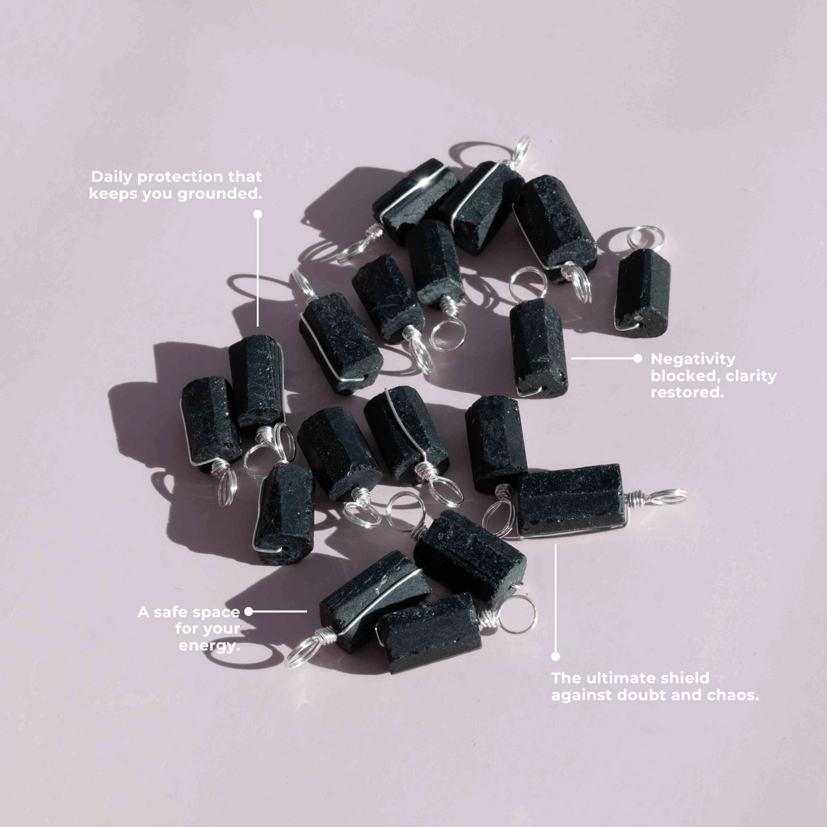 Black Tourmaline to Protect Your Energy - Wrapped Crystal Charm