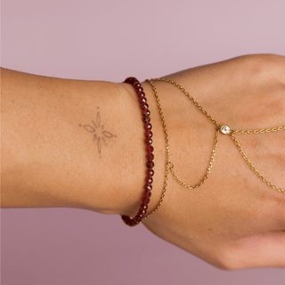 Garnet Crystal Beaded Bracelet