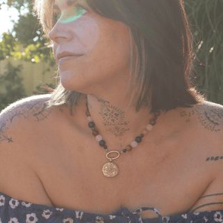 Grounded | Crystal Beaded Charm Necklace
