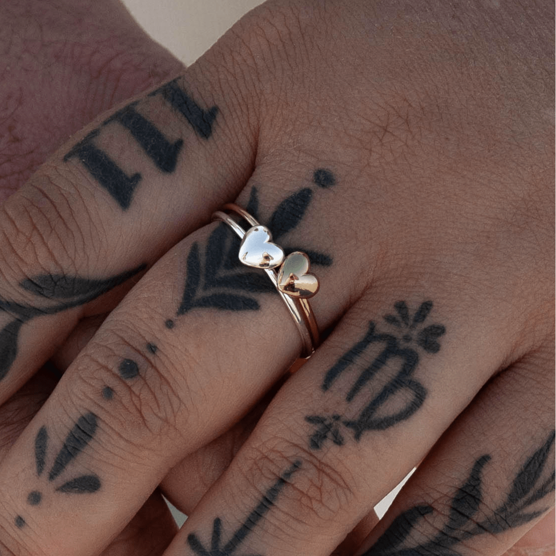 Cupid puffy heart ring in gold