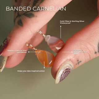 Banded Carnelian for Motivation - Crystal Charm