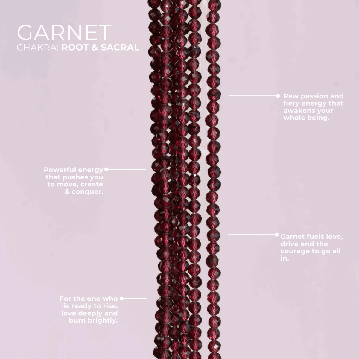Garnet for Motivation - Crystal Beaded Bracelet