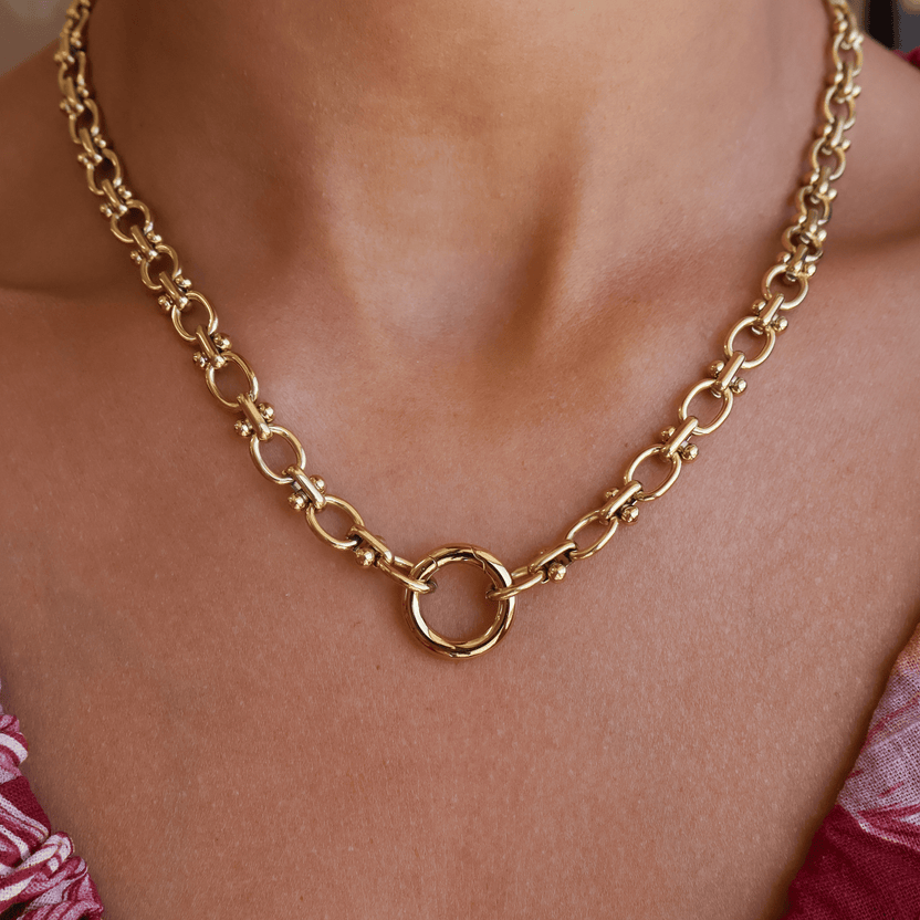 Build your own gold charm necklace with pendants