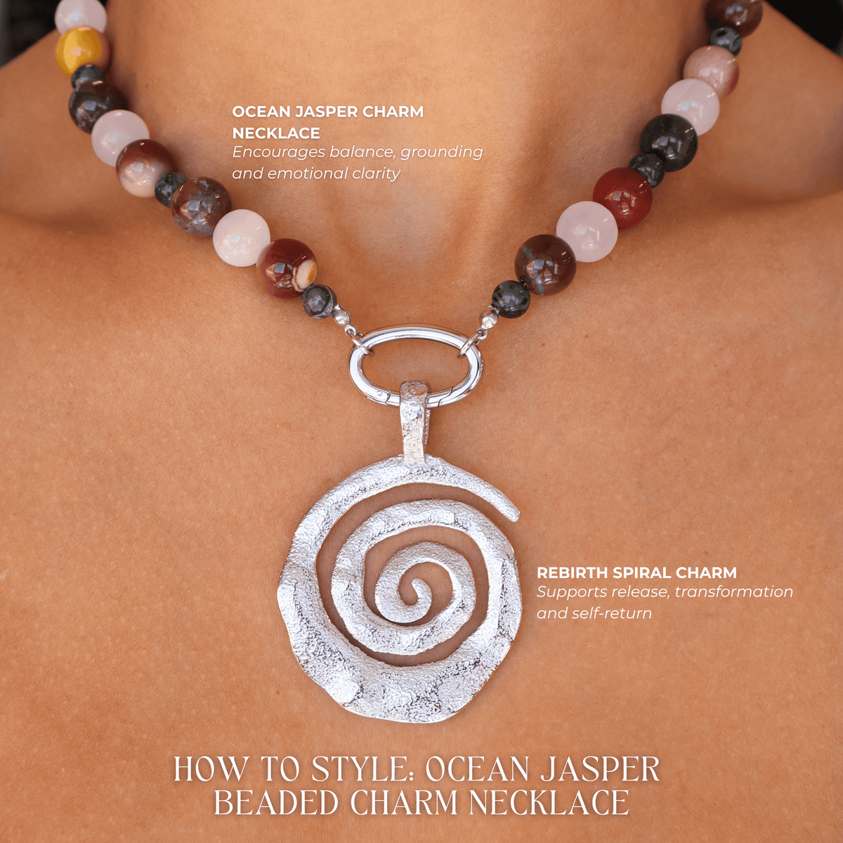 Grounded | Crystal Beaded Charm Necklace