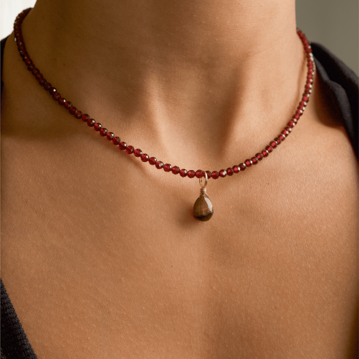 Own The Room Bundle: Tigers Eye + Garnet Necklace (Confidence)