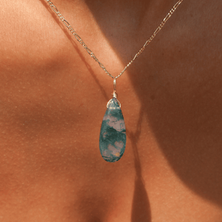 Large Moss Agate for Steady Growth - Crystal Charm