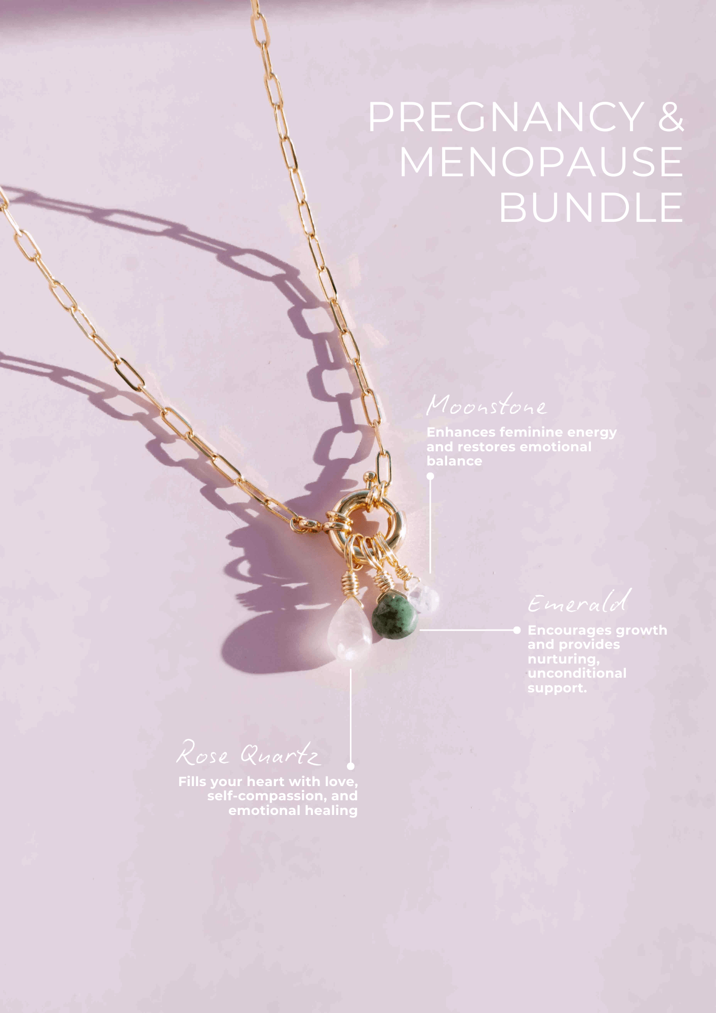 Fertility Necklace Rose Quartz And Moonstone Necklace Fertility