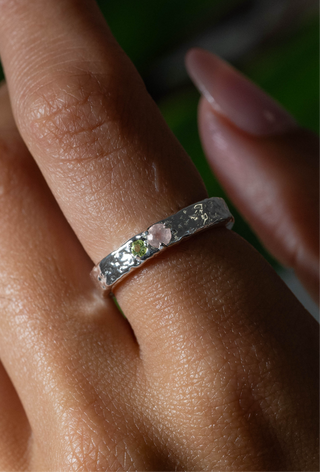 Sahara Ring - Rose Quartz and Peridot