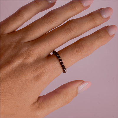 Black Spinel for Protection | Crystal Beaded Ring