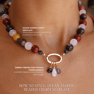 Grounded | Crystal Beaded Charm Necklace