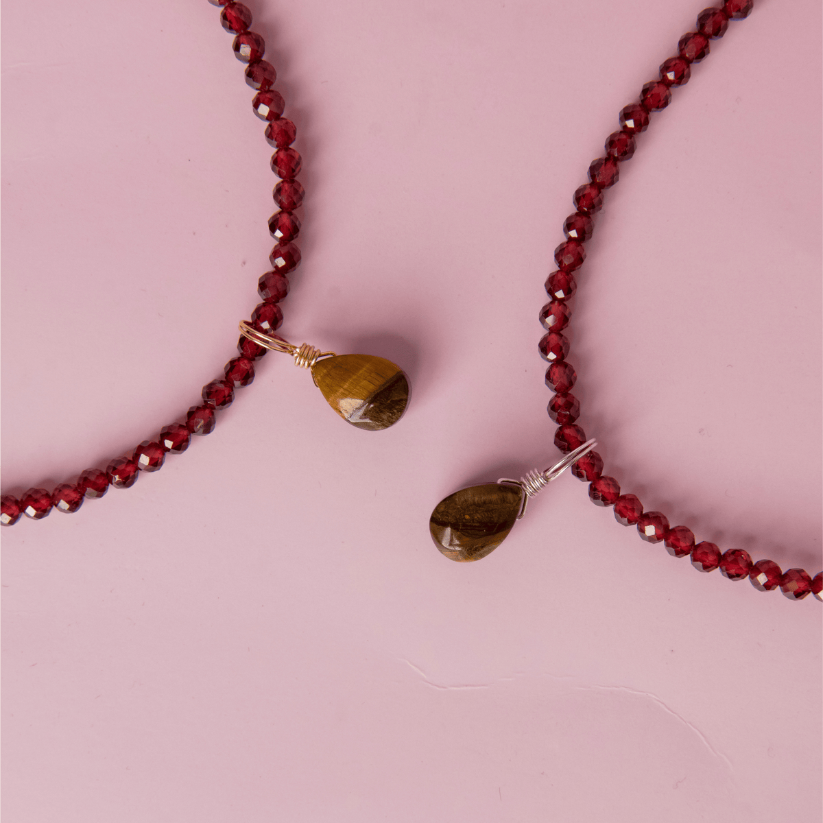 Own The Room Bundle: Tigers Eye + Garnet Necklace (Confidence)