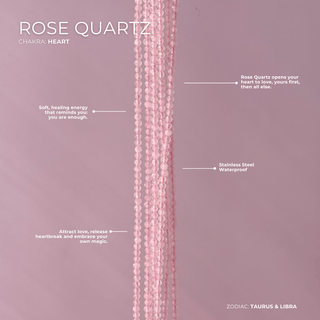 Rose Quartz for Self Love - Crystal Beaded Necklace