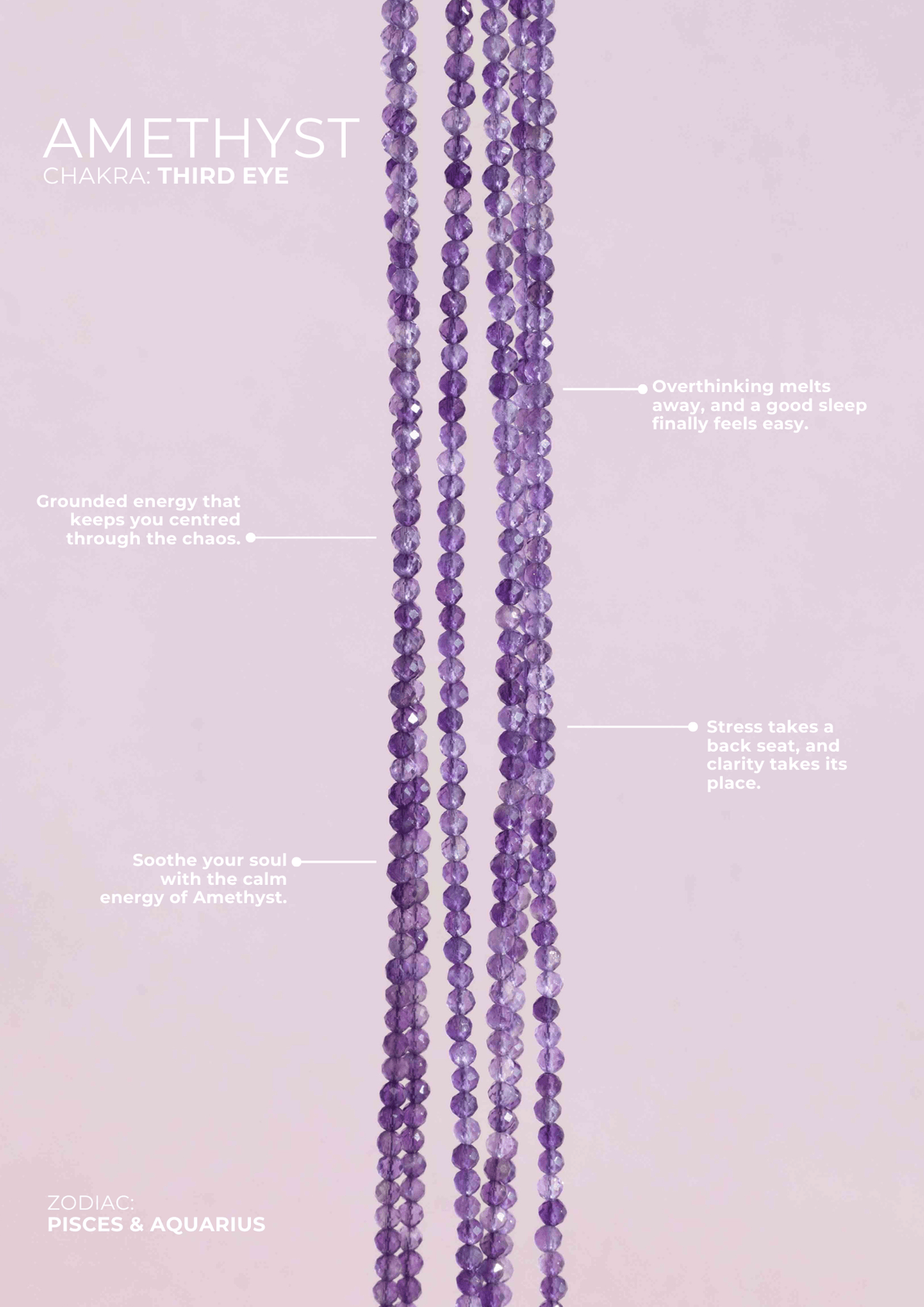 Quiet The Noise Bundle: Rainbow Fluorite + Amethyst Necklace (Calm)
