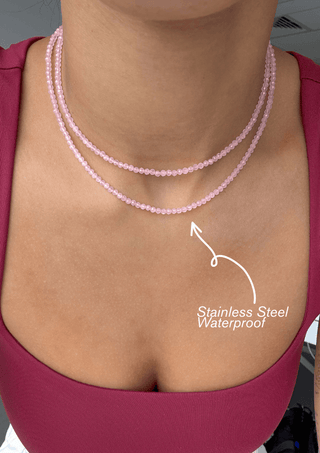 Rose Quartz Beaded Necklace
