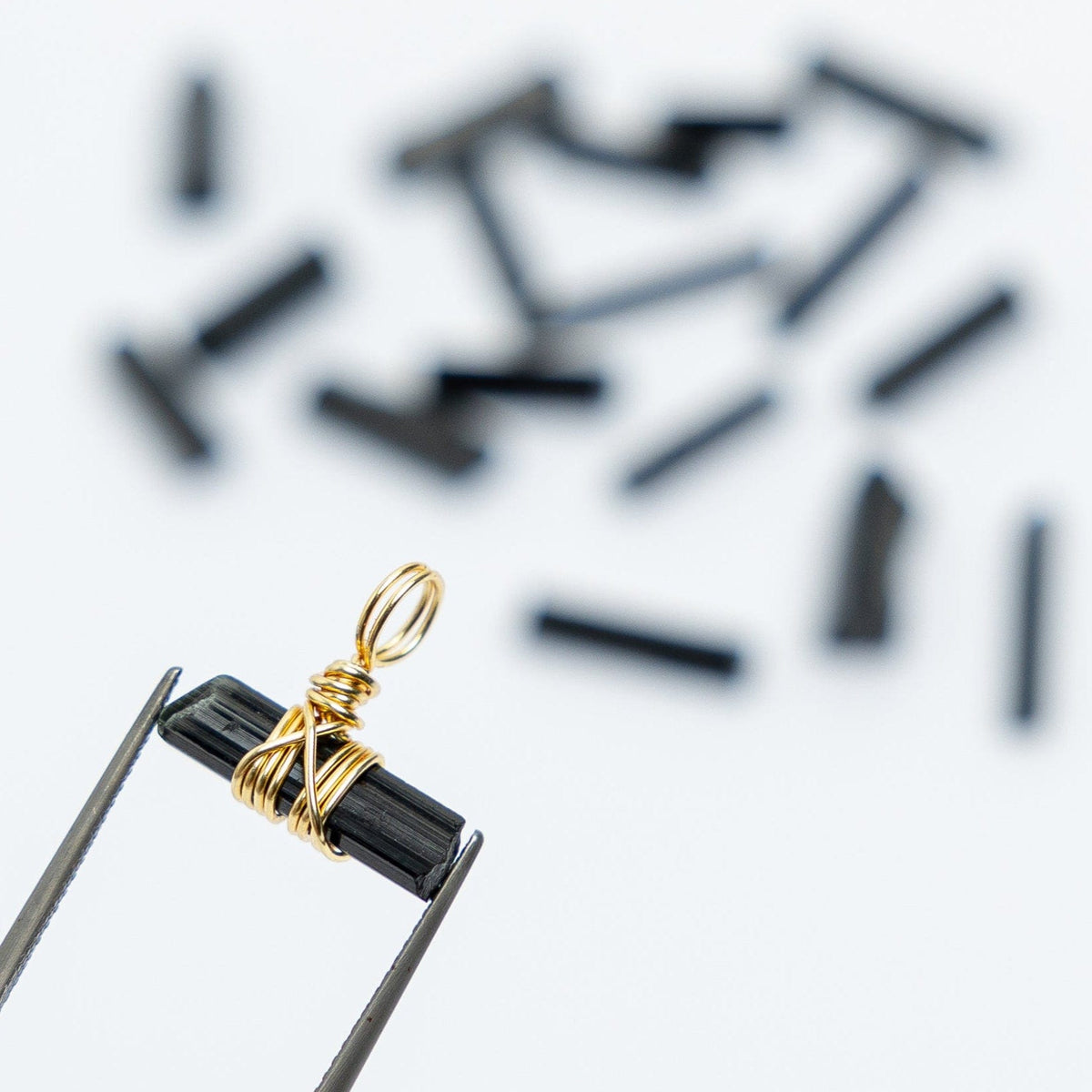 Black Tourmaline to Protect Your Energy - Wrapped Bar Charm