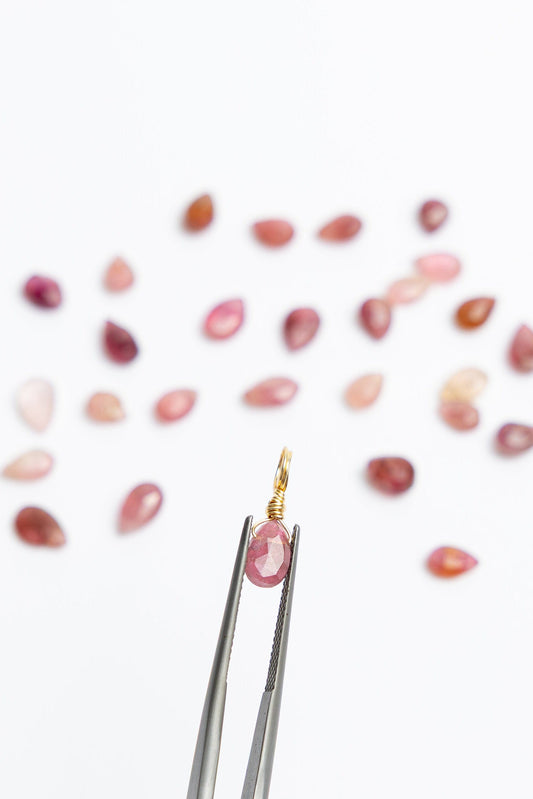 Pink Tourmaline Droplet - October Birthstone