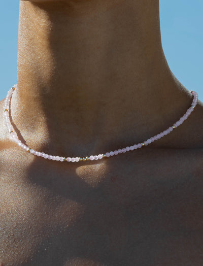 Rose Quartz Beaded Necklace