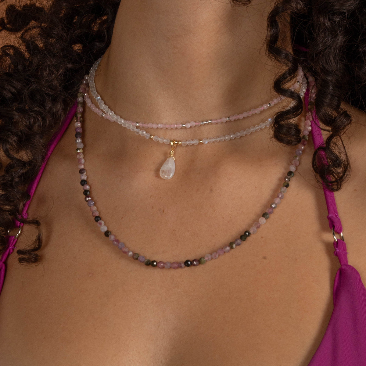 Mixed Tourmaline for Self Care - Crystal Beaded Necklace