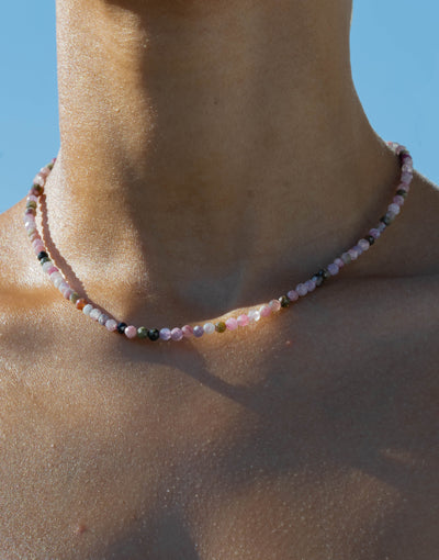 Mixed Tourmaline Beaded Necklace