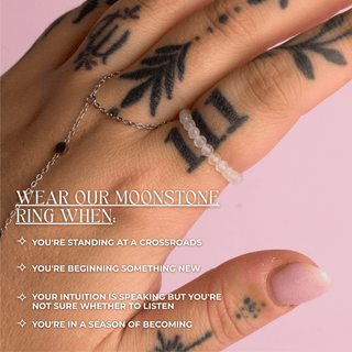 Moonstone for New Beginnings | Crystal Beaded Ring